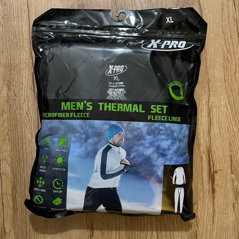 X-PRO Men's Black Thermal Set size XL